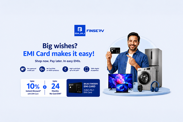 Bajaj Finserv EMI Card offers and cashback banner